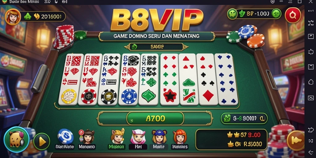 Tampilan gameplay domino yang seru dan menyenangkan di B8VIP.