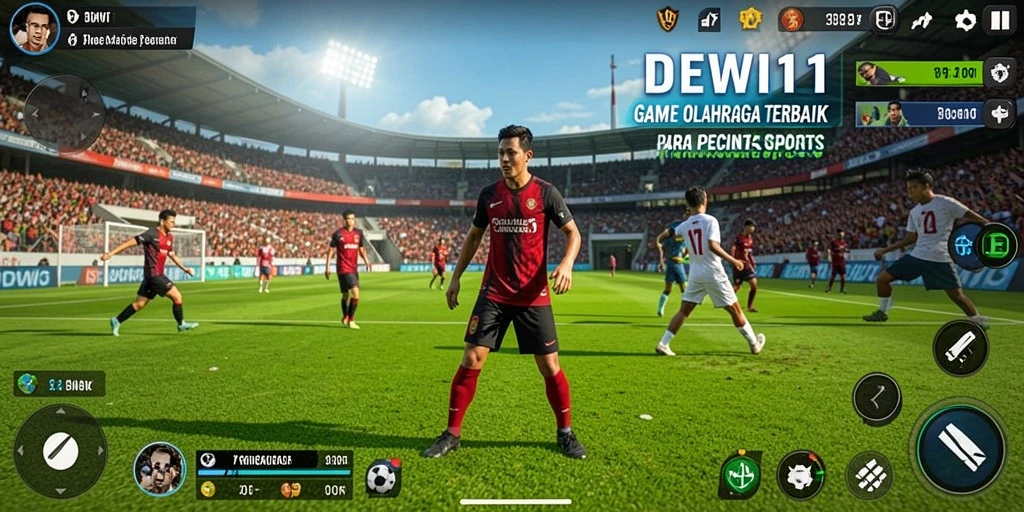 Tampilan menawan dari gameplay olahraga di DEWI11.