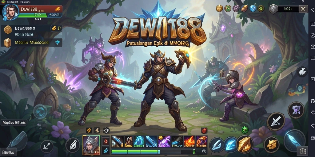 Screenshot DEWI188 menunjukkan aksi pertempuran epik dalam dunia MMORPG.