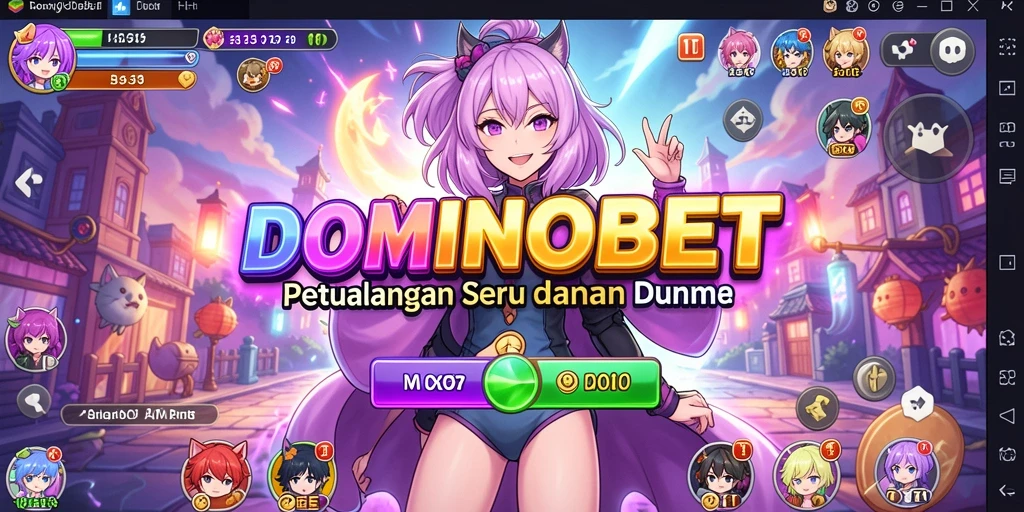 Tangkapan layar gameplay DOMINOBET menampilkan karakter Anime dalam aksi.