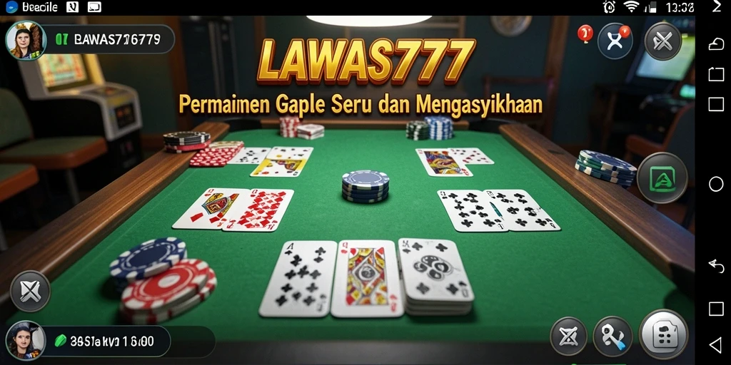Screenshot gameplay LAWAS777 yang menunjukkan serunya bermain Gaple.