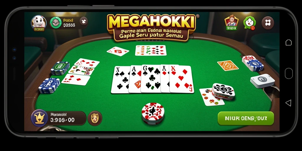 Tampilan gameplay seru MEGAHOKI saat bermain Gaple.
