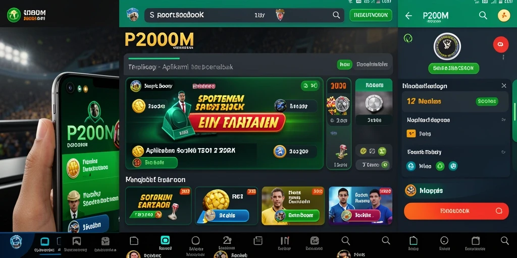 Tampilan utama P200M dengan berbagai opsi taruhan olahraga.