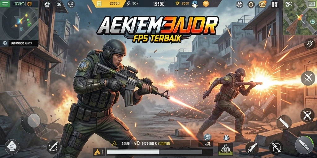 Tampilan gameplay mendebarkan dari SGPSLOT saat aksi FPS berlangsung.