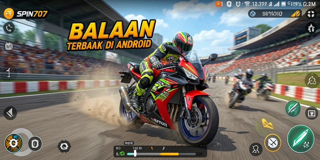 Tampilan menarik dari gameplay balapan motor SPIN707.