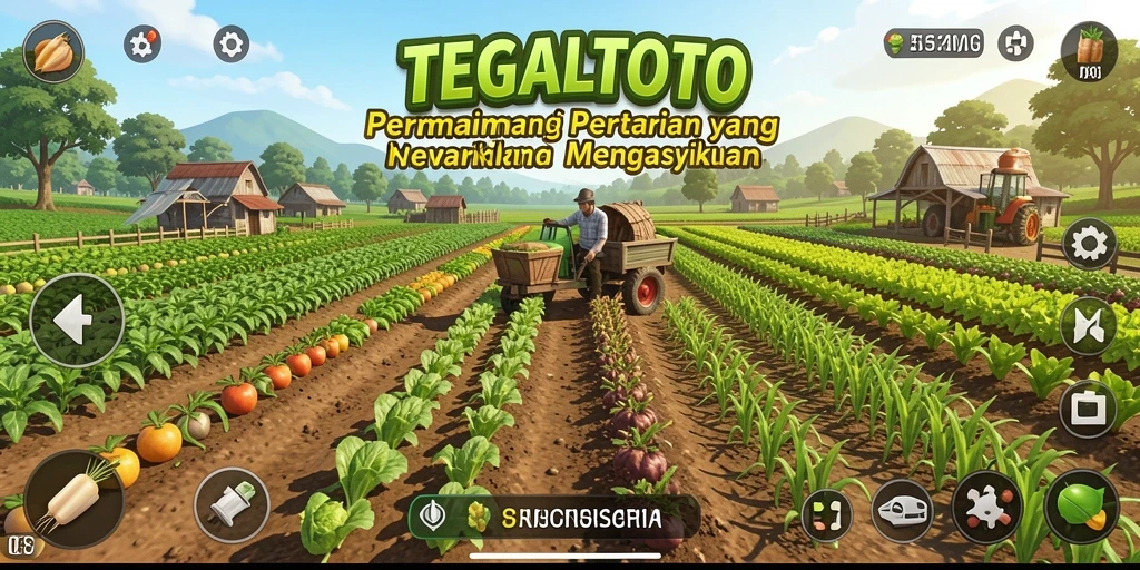 Gameplay seru pertanian di TEGALTOTO dengan berbagai tanaman.